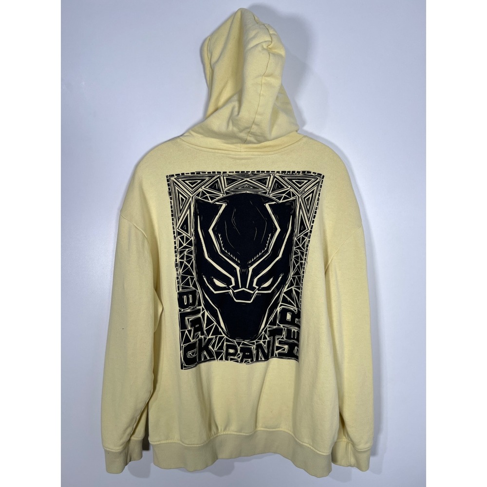 Marvel Avengers Black Panther Pastel Yellow Graphic Hoodie Sweatshirt Streetwear